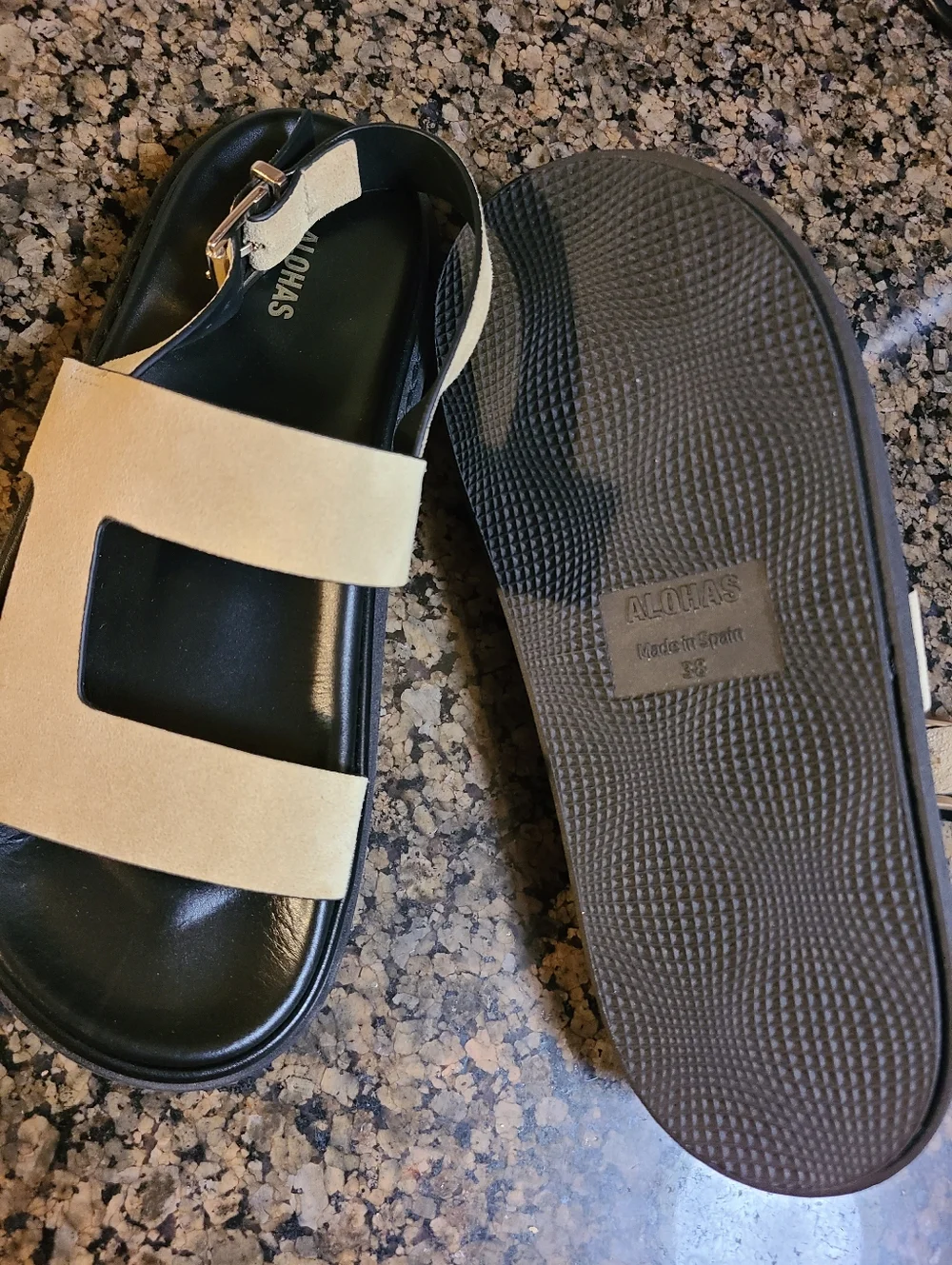 ALOHAS Beige Suede Platform Sandals - Picture 7 of 10